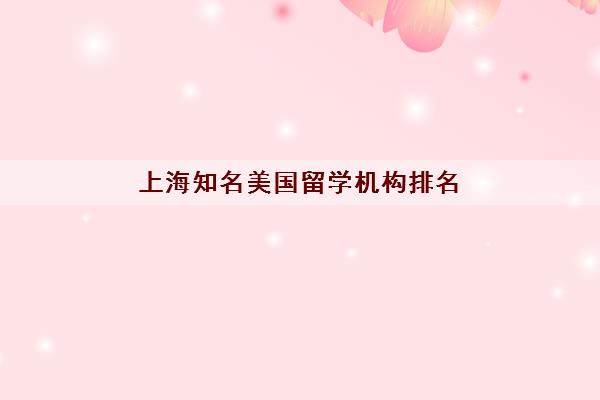 上海知名美国留学机构排名 专业出国留学中介名单插图